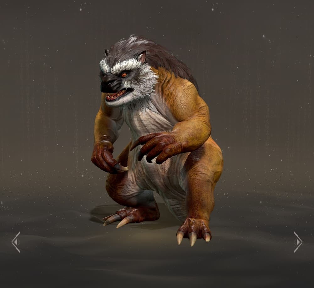 An image of a strange, teddy bear-like creature with claws and a grim expression.