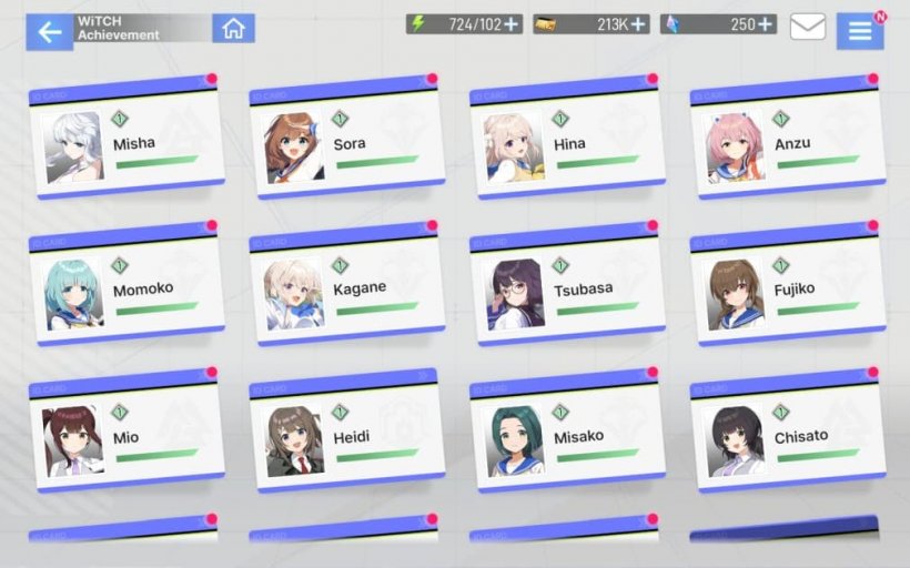 character cards for all witches