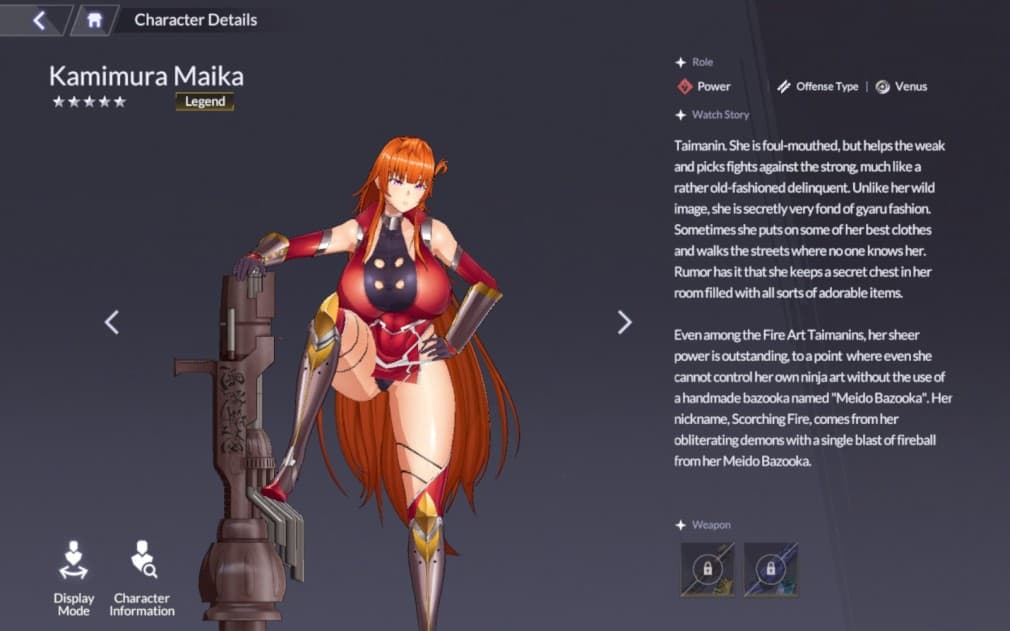 kamimura maika red headed girl with big weapon