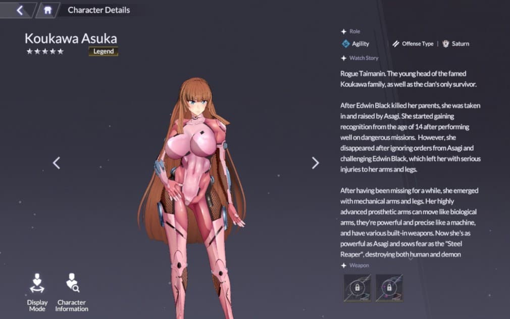 koukawa asuka girl with pink suits and brown hair