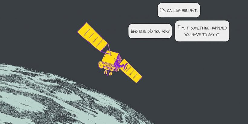 A sateltite above a planet