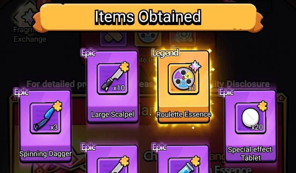 gacha pull with weapon skills in cell survivor