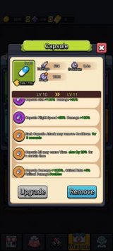 capsule skill level upgrades in cell survivor