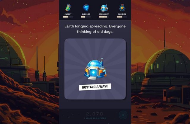 an icon showing nostalgia effects after making a choice