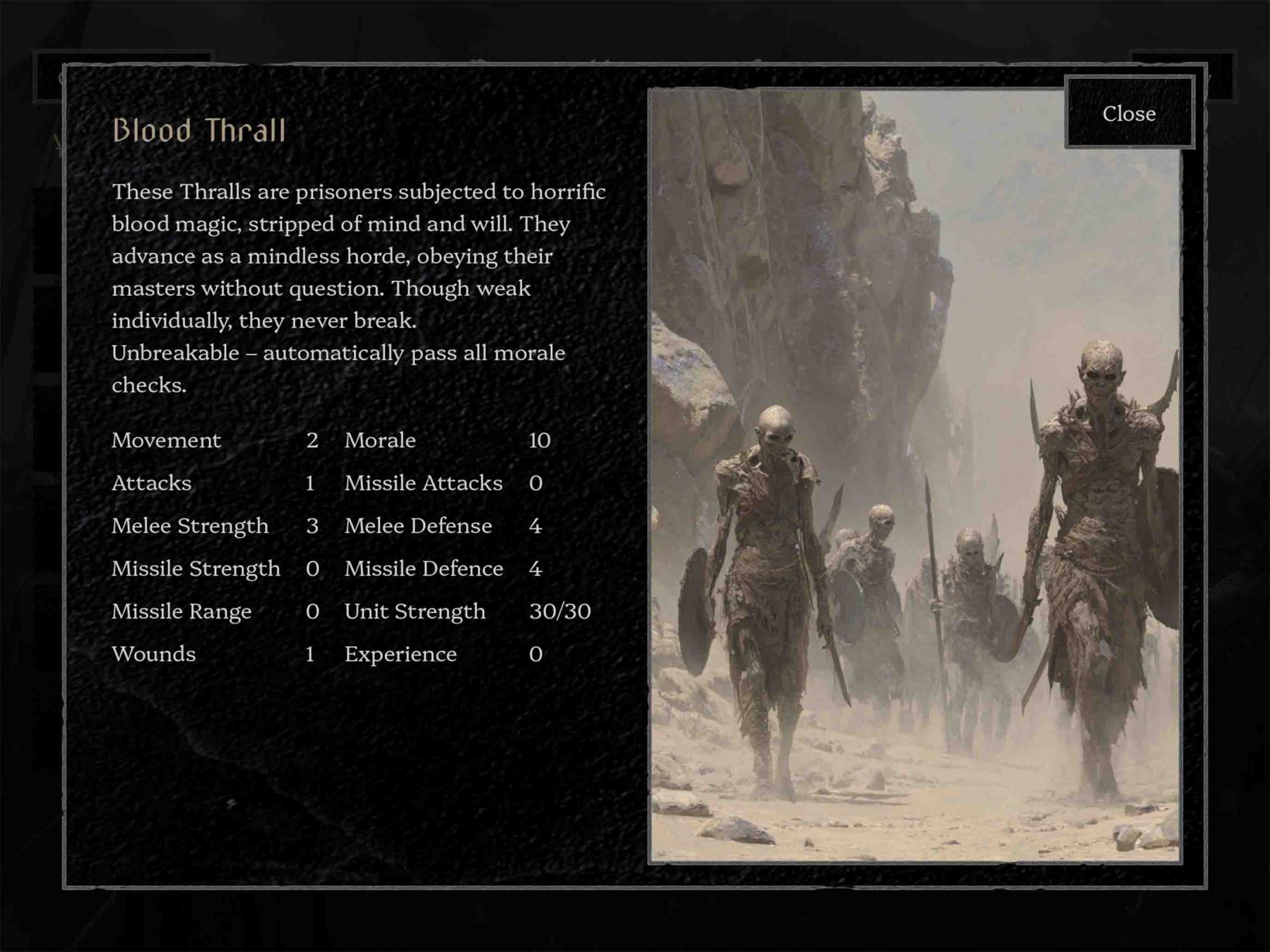 undead skeleton soldiers and a narrative description for them