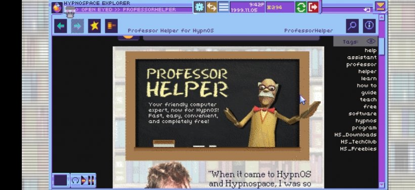 Mr Helper explains how he'll help the player and can be downloaded for free