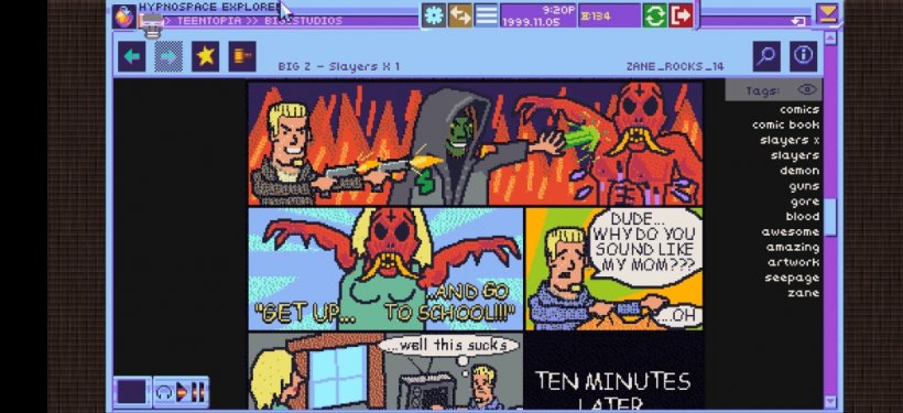 Zane's webcomic where his mother appears as a demon