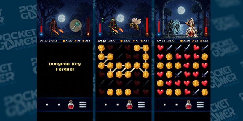 Dungeon Story - three images in a screenshot