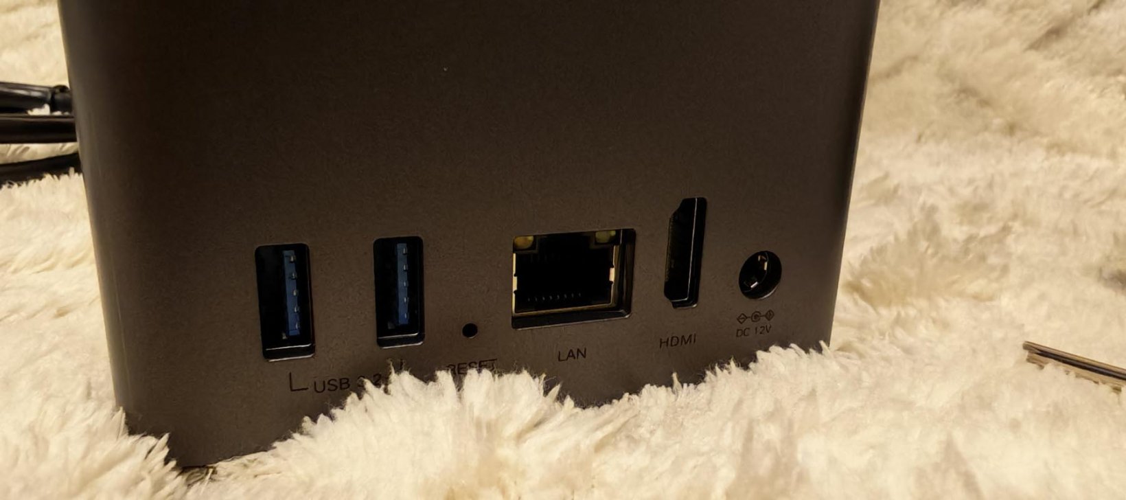 different ports on the back of the ugreen nas