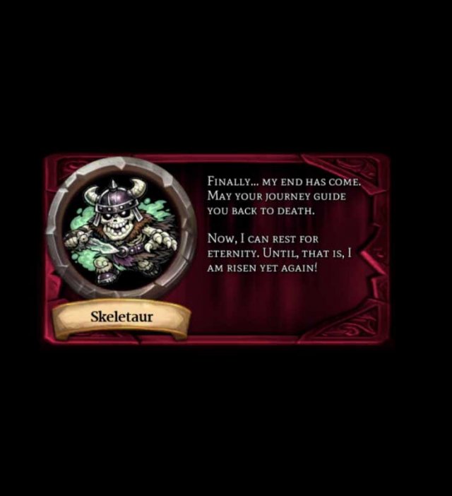 a skull warrior saying his final words