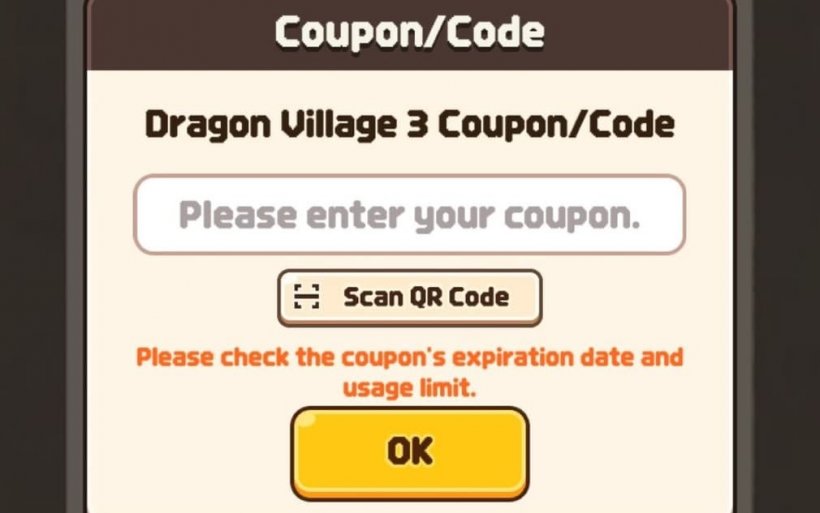 code redeem window in dragon village 3