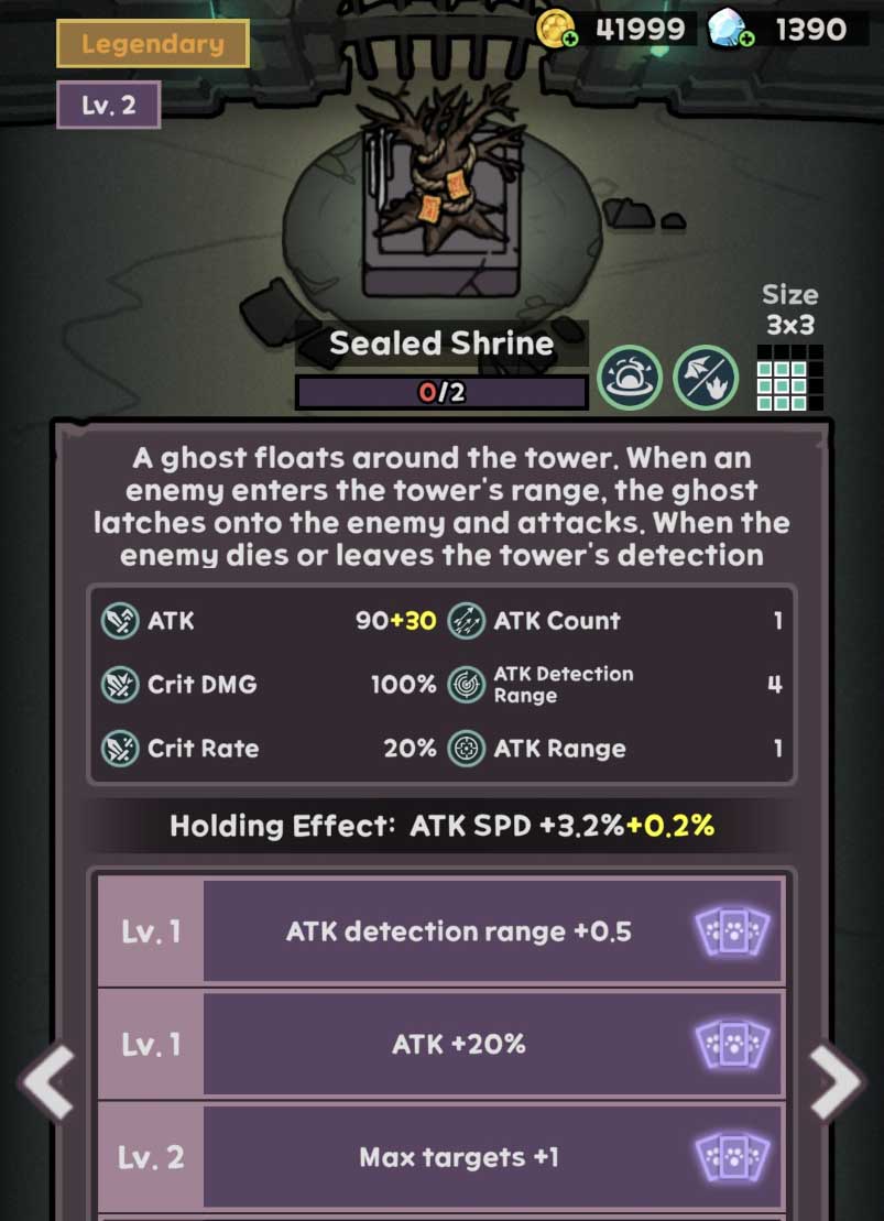 sealed shrine stats