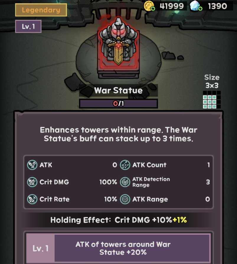 war statue stats