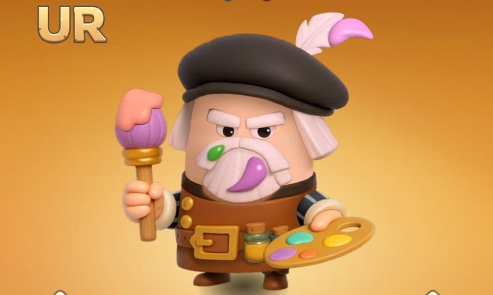 da vinci hero holding a paint brush