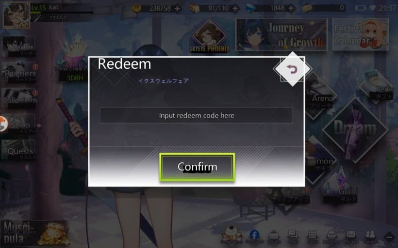 code redeem window