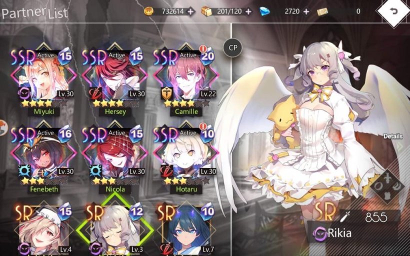 gallery with characters showing rikia the angel spell character