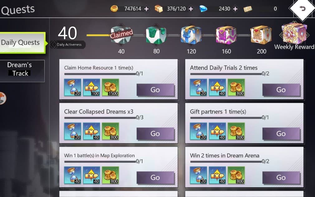 all daily and weekly quests in illusion connect re