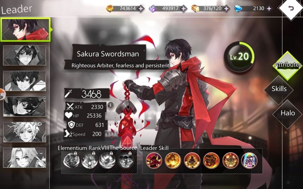 the sakura swordsman leader with red cape and big sword