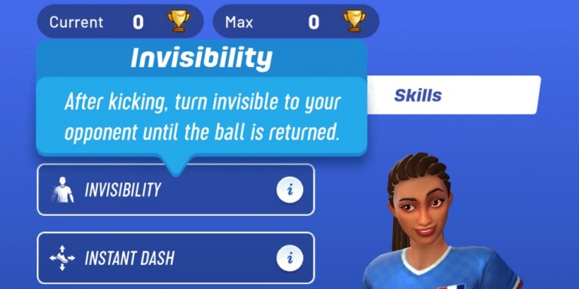 Soccer Clash UI that displays France's skills