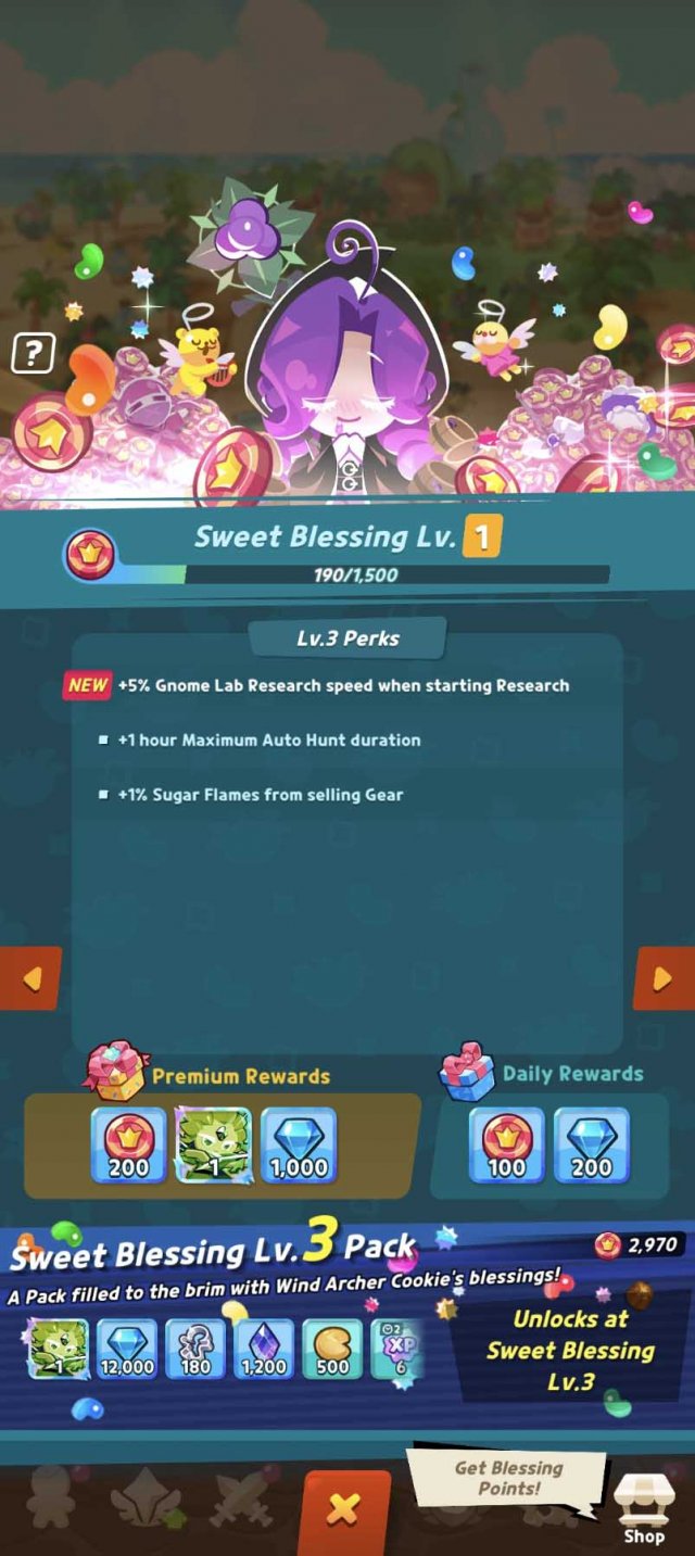 sweet blessing rewards effects and perks