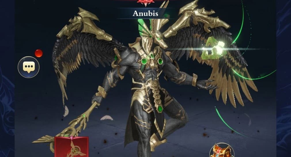 anubis the support god with wings and a jackal head