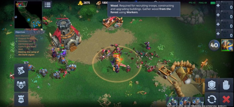 Several human troops battle against orcs