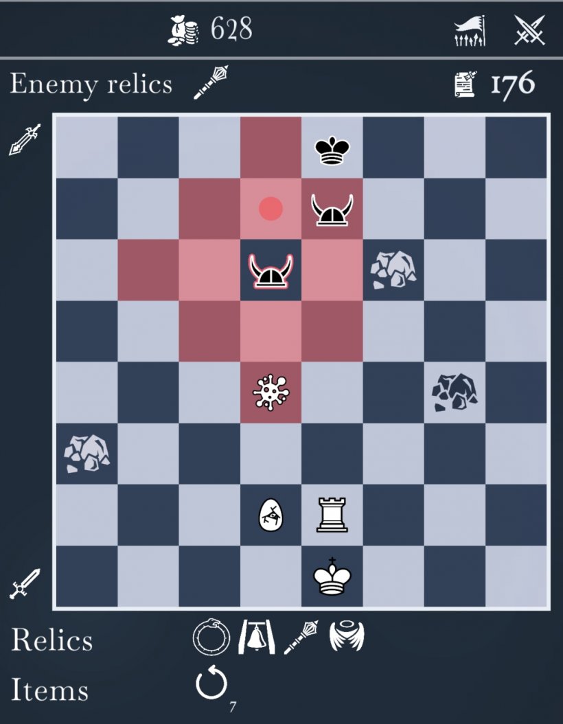 The Viking applies pressure to the opponent's king