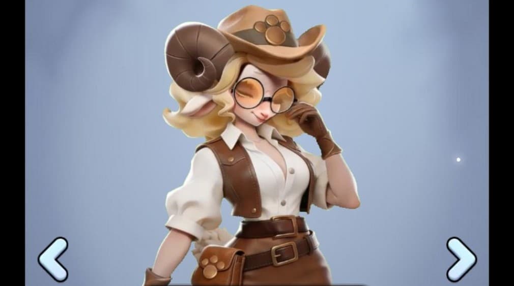 chloe the ram with cowboy hat and vest