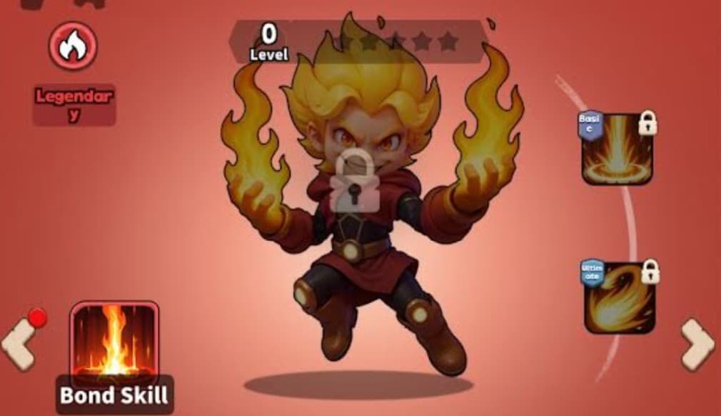flame witch emily blonde girl holding two fire spells