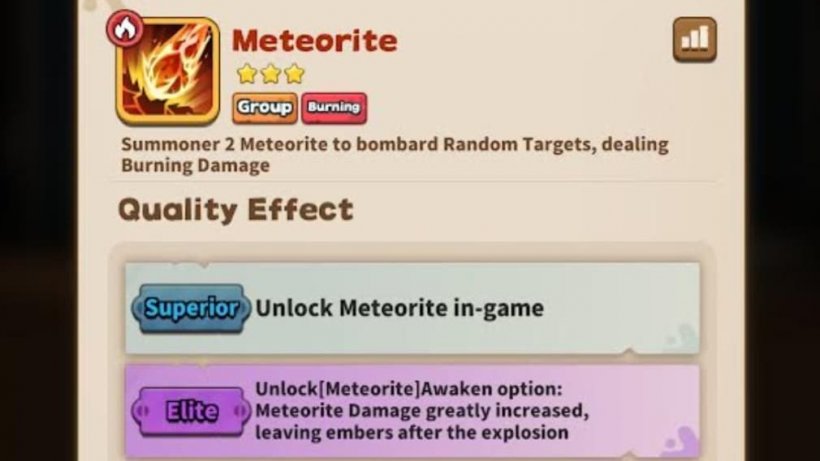 meteorite skill and its description