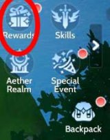 Rewards icon in the menu