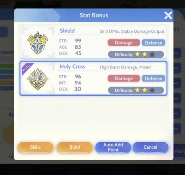an auto build menu for crusaders