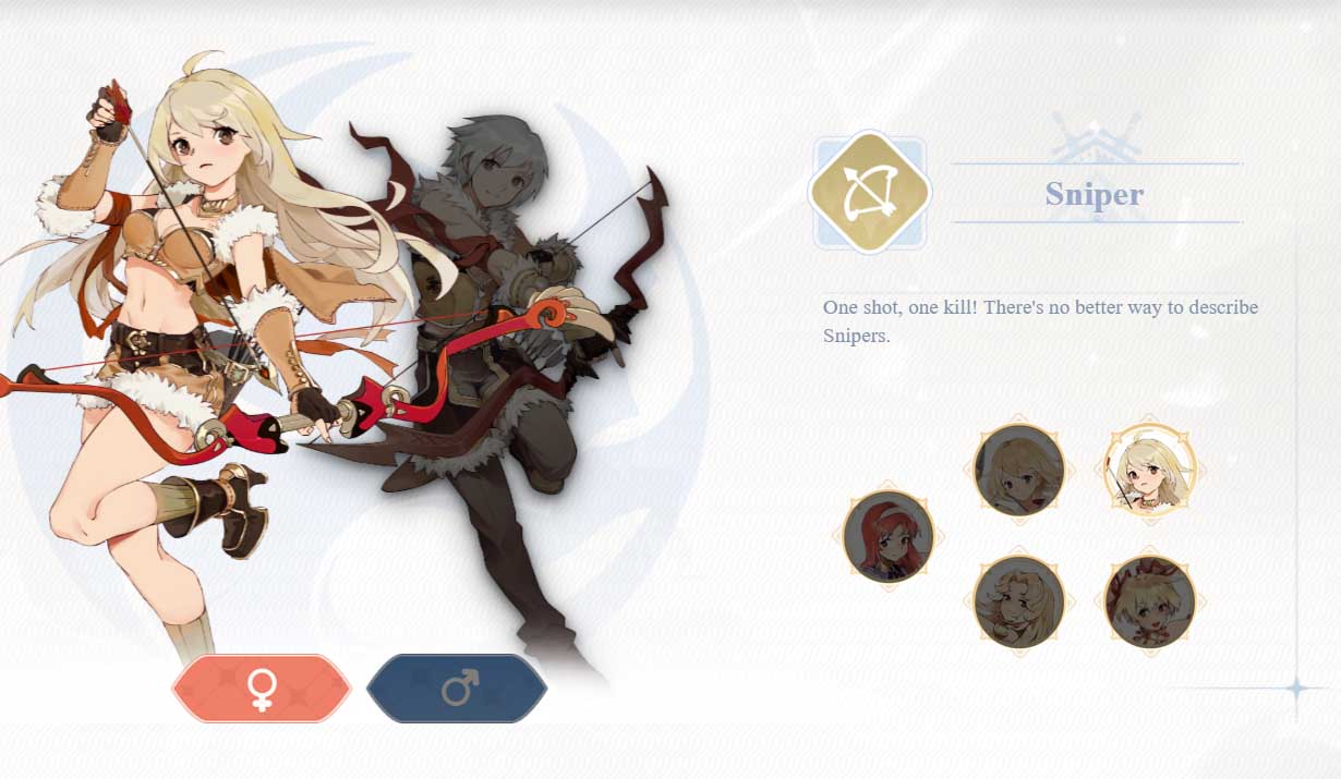 a female sniper wielding her bow