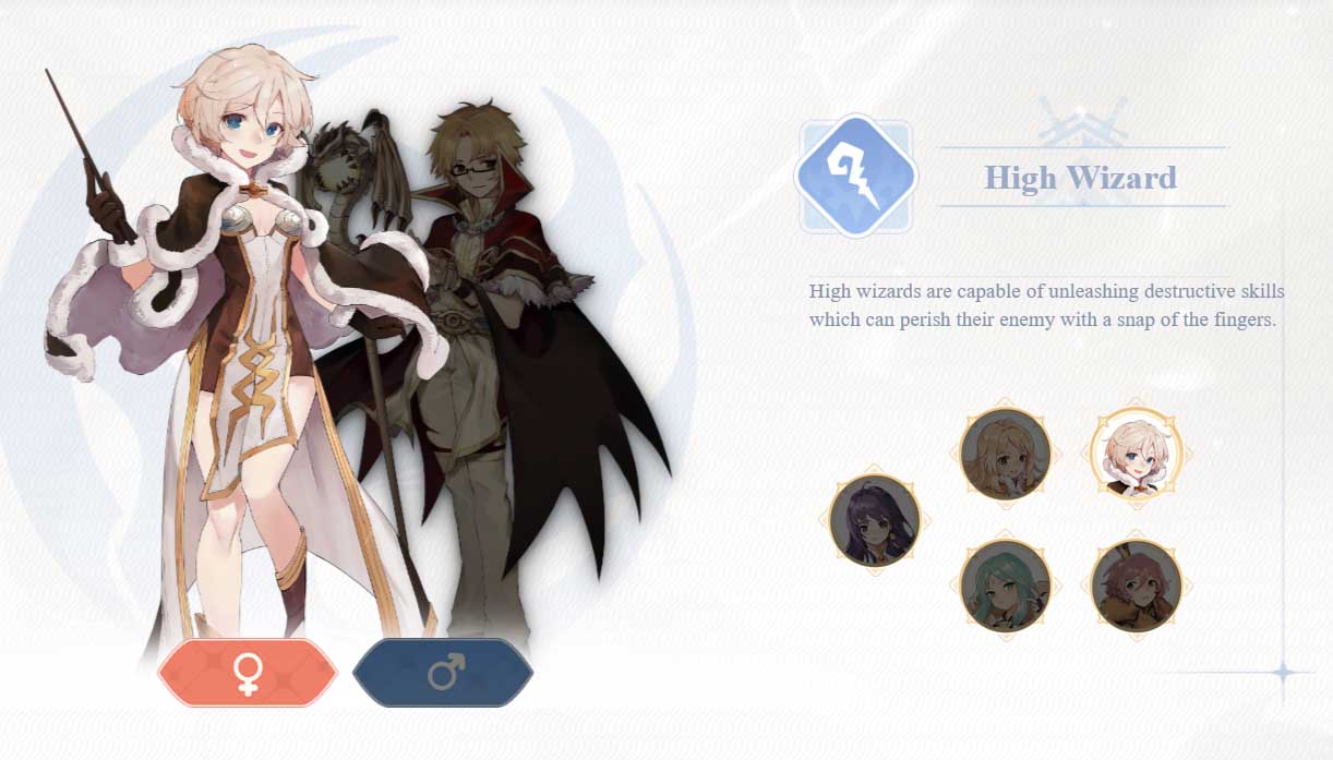 a female high wizard in a fancy coat