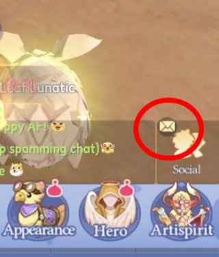 Social icon with a mail image