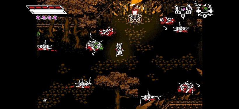 Tomoe stands alone, surrounded by bodies