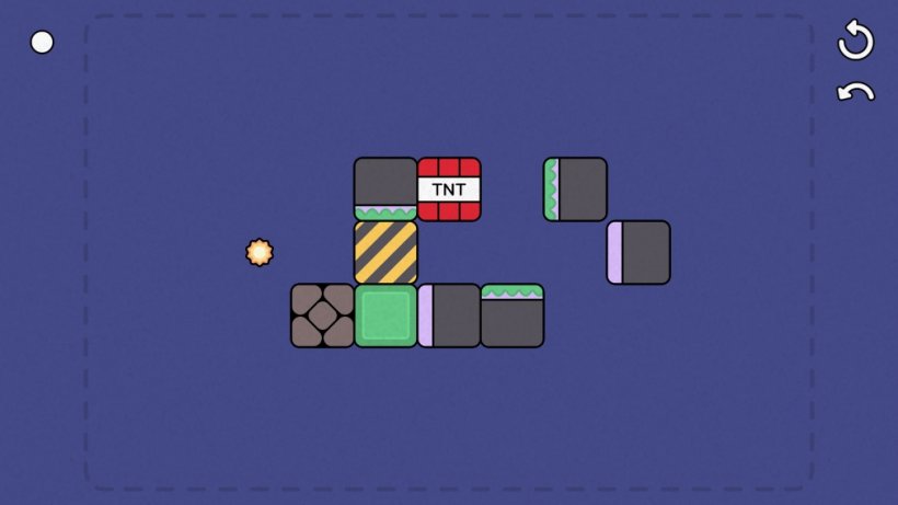 Several blocks, including TNT on a blue background in Pight