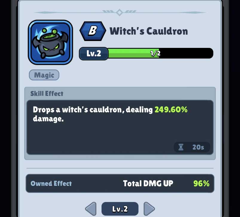 witch cauldron skill and description