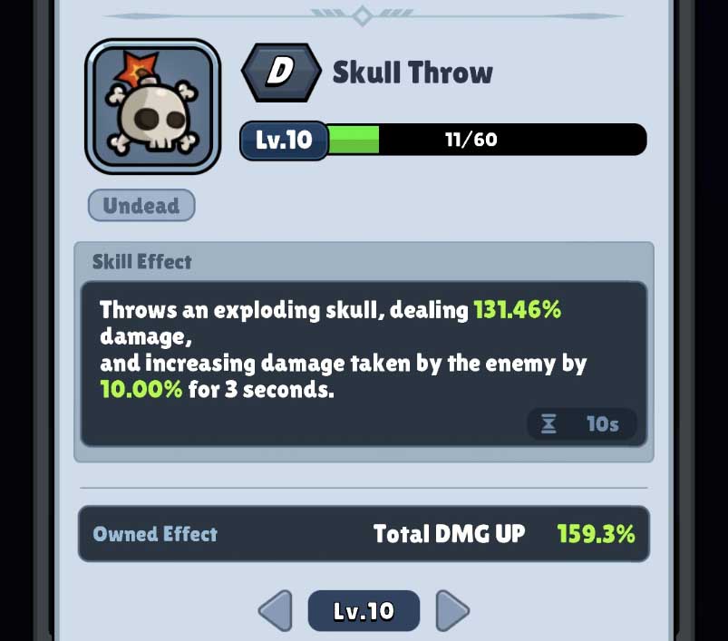 skull throw skill and description