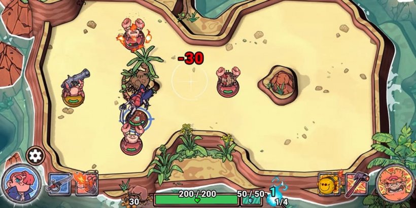 Flick Shot Rogues has you sending your heroes flying to blast your way through foes, out now
