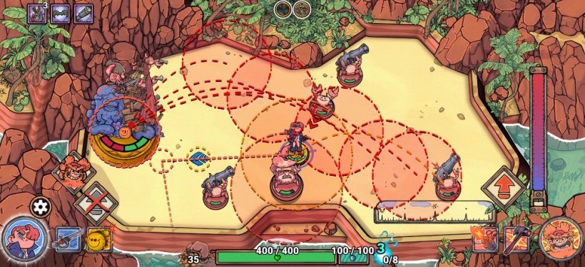 Many incoming attacks on Flick Shot Rogues