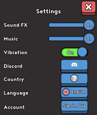 settings where you can toggle the vibration feature