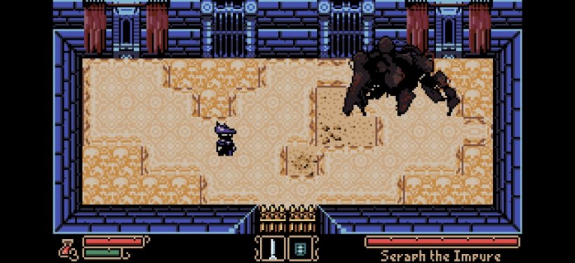 The hunter faces off against Seraph the Impure in Tearscape