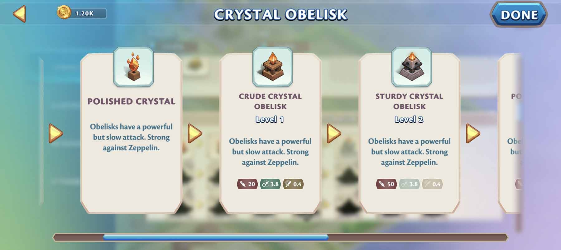 crystal obelisk description and stats