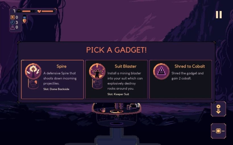 gadgets in dome keeper