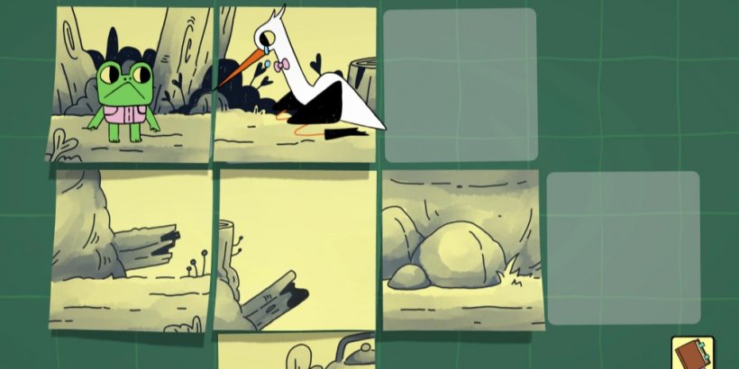 Walk the Frog turns a pile of sticky notes into a cosy puzzle world