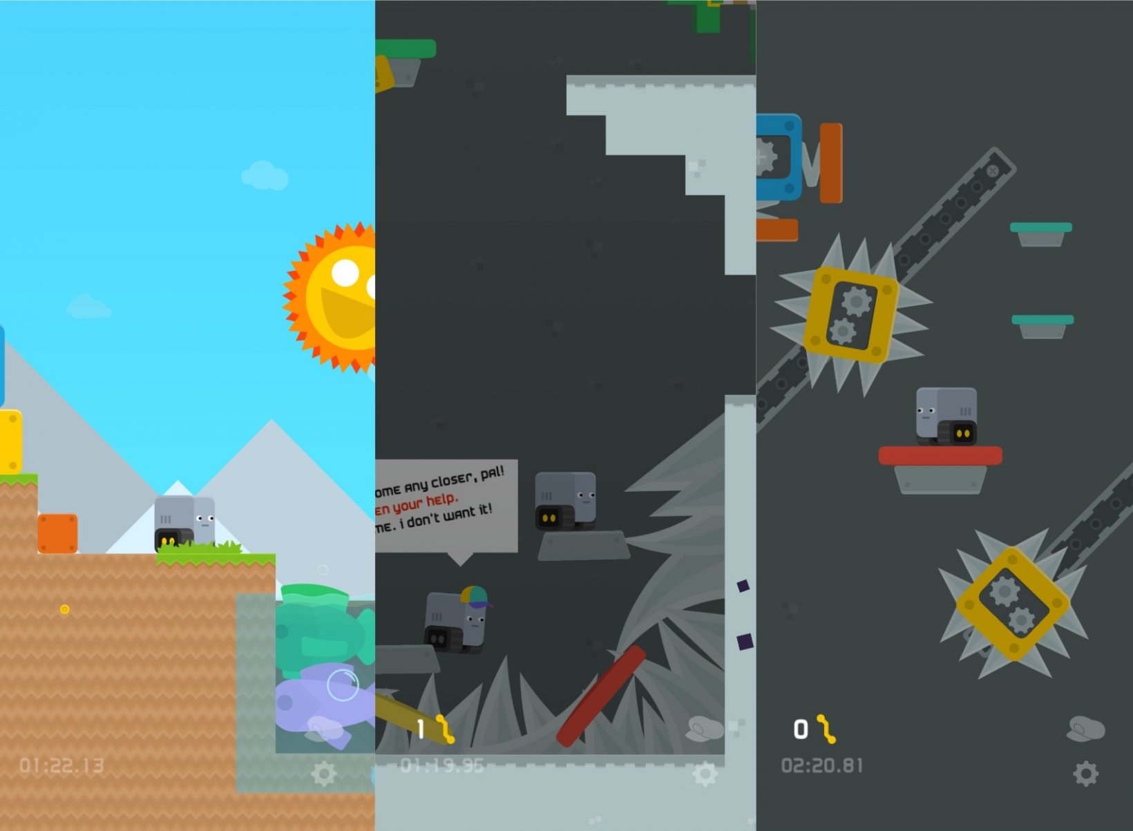 simple visuals showing scenes from accelebot