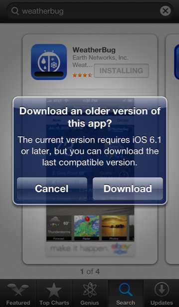 Apple now prompts owners of early-gen iPhones to download legacy apps for older versions of iOS