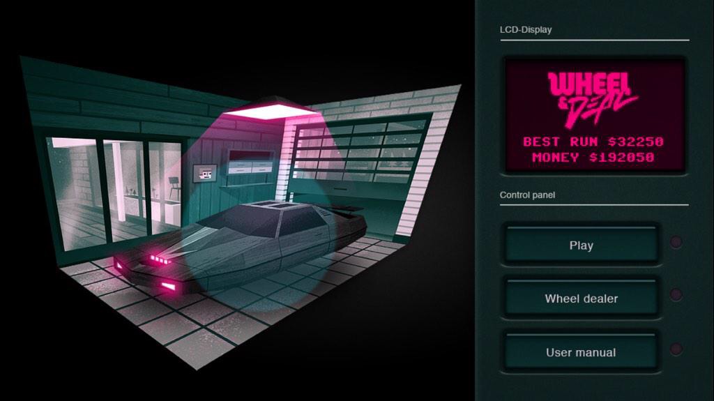 Wheel & Deal is like asteroids, but with neon, energy-blasting 80s cars