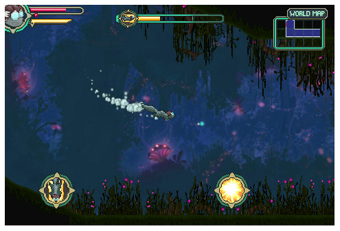 Accelerometer-based non-shooting shmup Phoenix Spirit floating towards iPhone